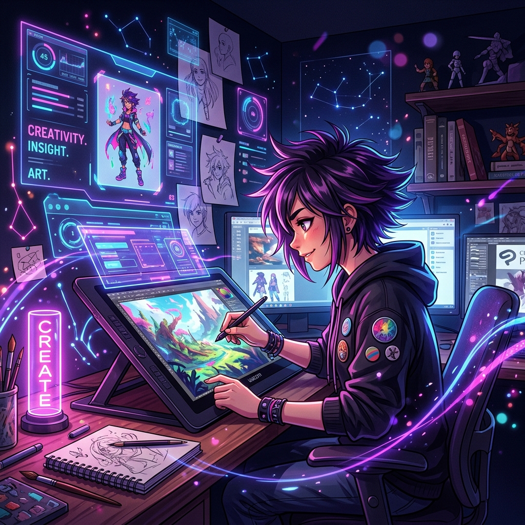 Anime Art Hero Illustration